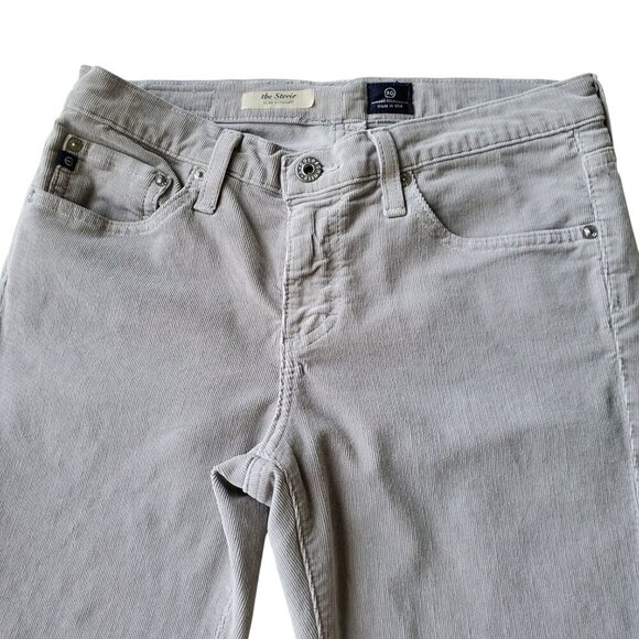 AG Adriano Goldschmied the Stevie Slim Straight Fine Wale Corduroy Gray Jeans 29 - Picture 3 of 14